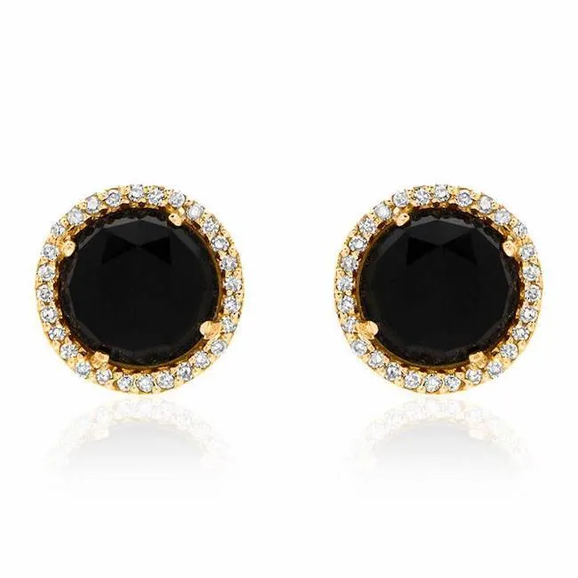 Rosie 7.0mm Black Onyx & Diamond Post Earrings