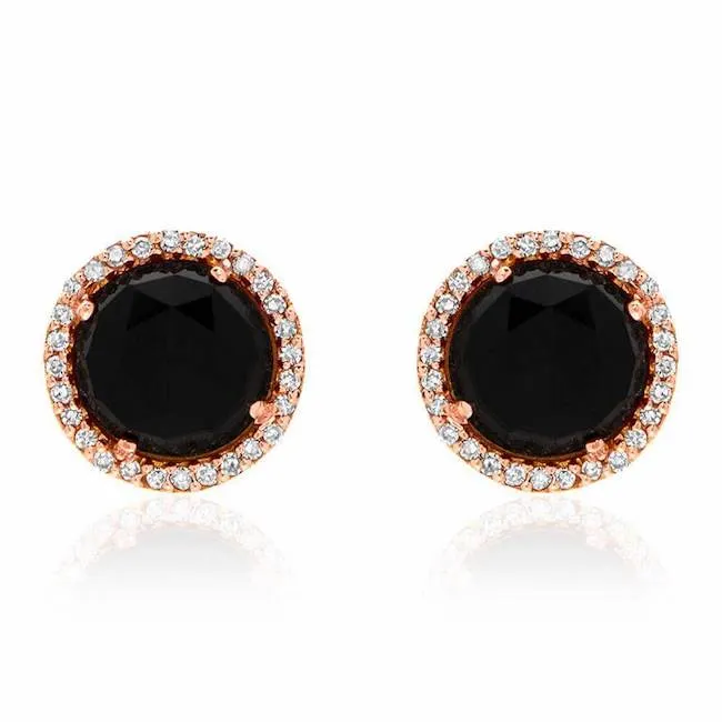 Rosie 7.0mm Black Onyx & Diamond Post Earrings