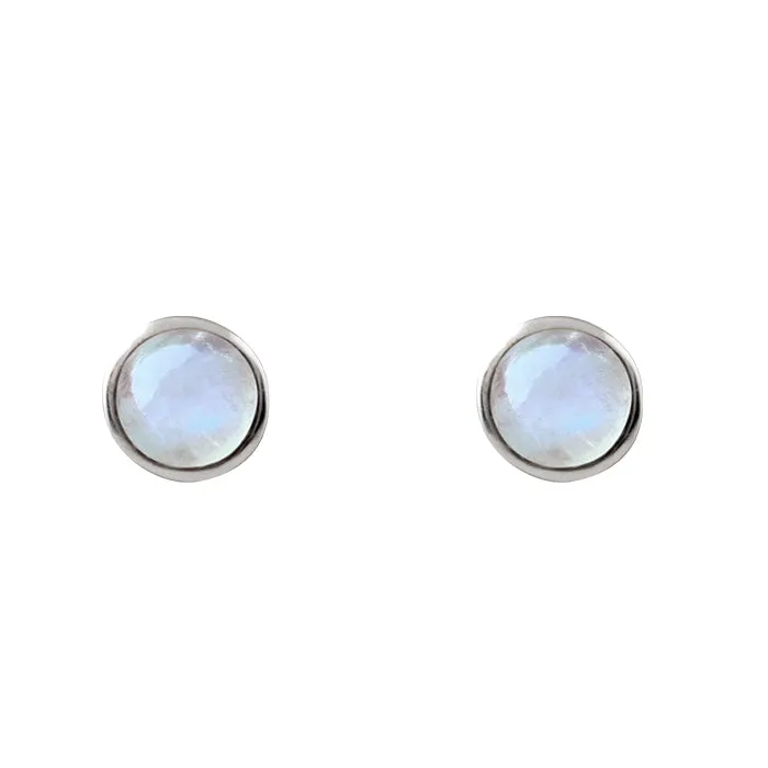 ROUND MOONSTONE STUDS