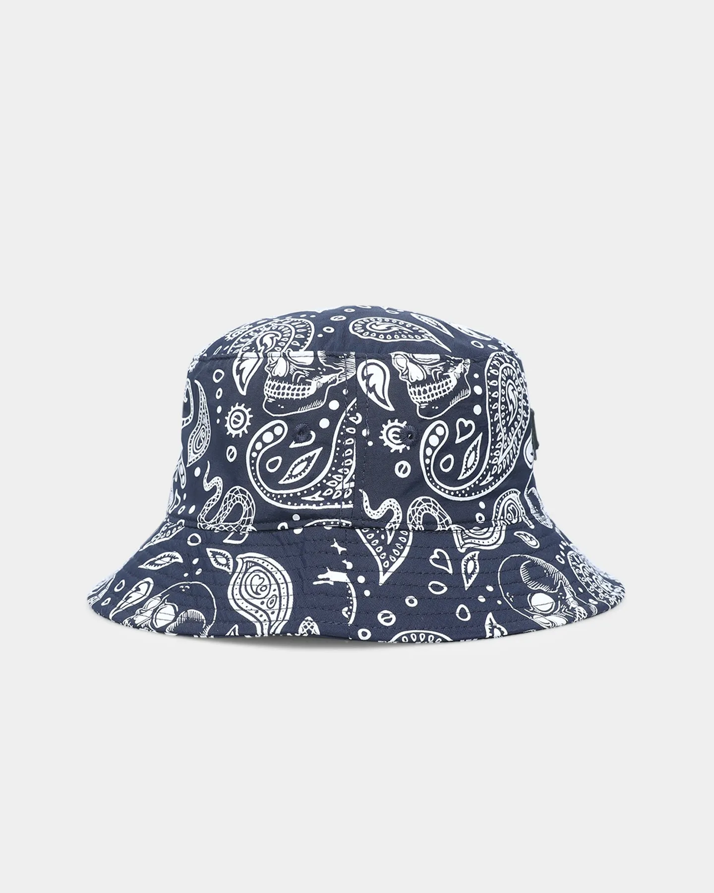 Saint Morta Paisley Skulls Bucket Hat Navy/White