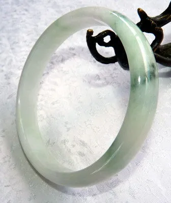 Sale-"Powerful Yang Green Veins" Burmese Jadeite "Old Mine" Bangle Bracelet Large Men's 72 mm (BB2963)