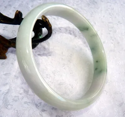 Sale-"Powerful Yang Green Veins" Burmese Jadeite "Old Mine" Bangle Bracelet Large Men's 72 mm (BB2963)