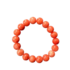 Salmon Orange Mountain Jade 10mm Bracelet