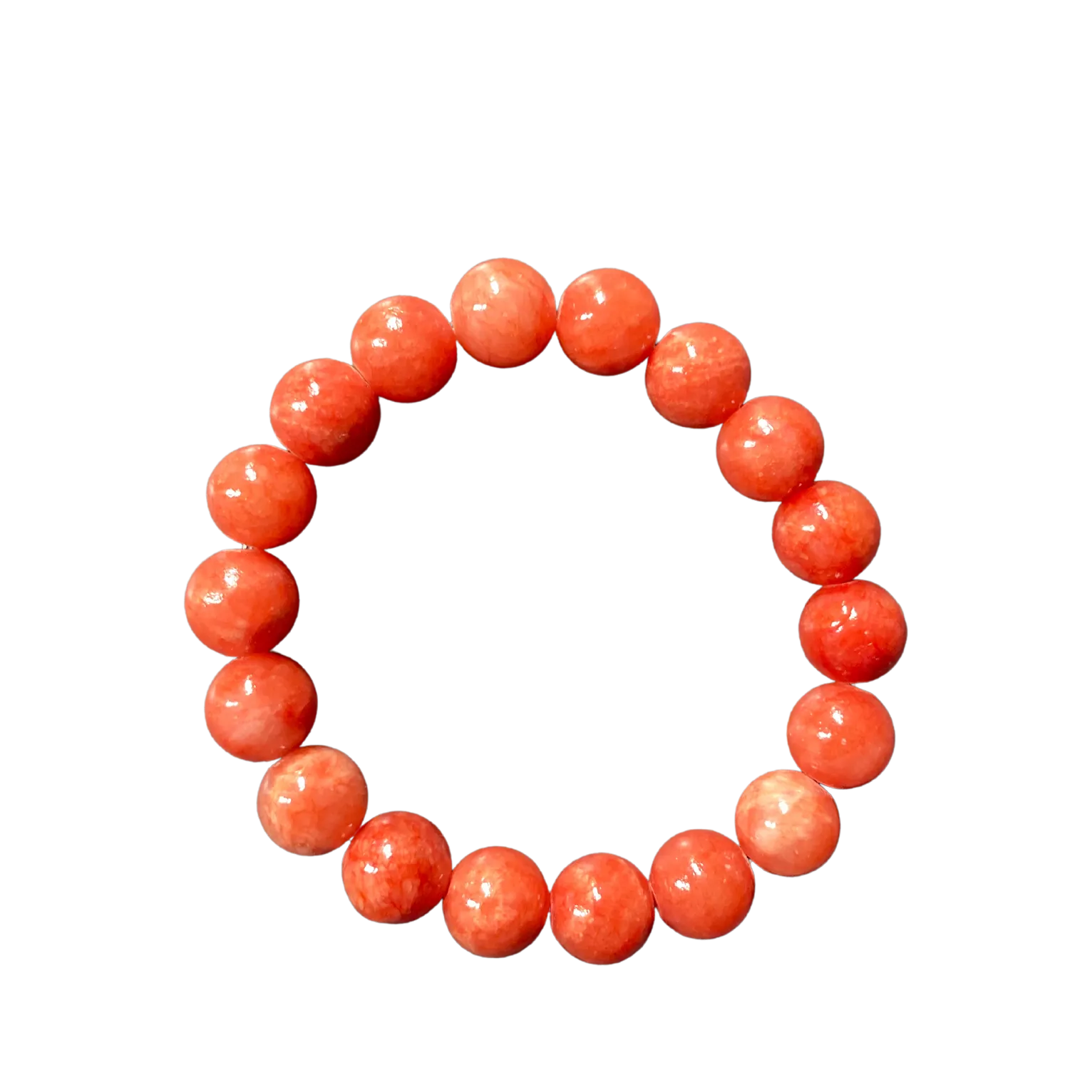 Salmon Orange Mountain Jade 10mm Bracelet