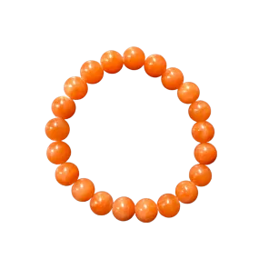 Salmon Orange Mountain Jade 8mm Bracelet