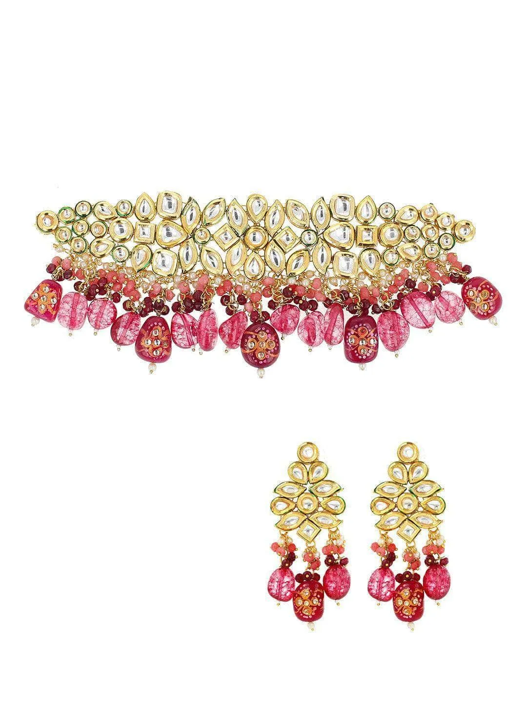 Sameekshaa Khare In Semi Precious Center Stone Choker And Earring Set