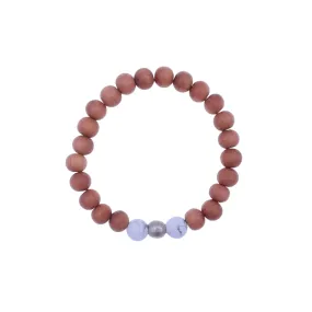 Sandalwood and Howlite Stretch Bracelet - Boho Serenity Bracelet