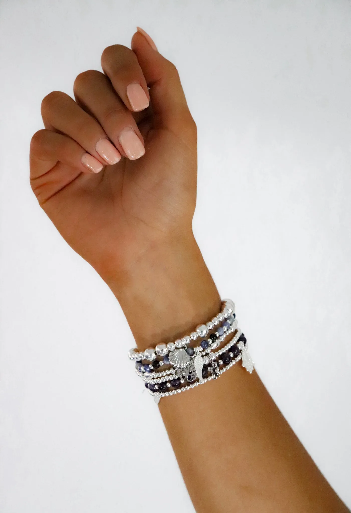 Shell - Chunky Sterling Silver Stacking Bracelet