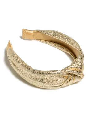 SHI Gold Metallic Knot Headband