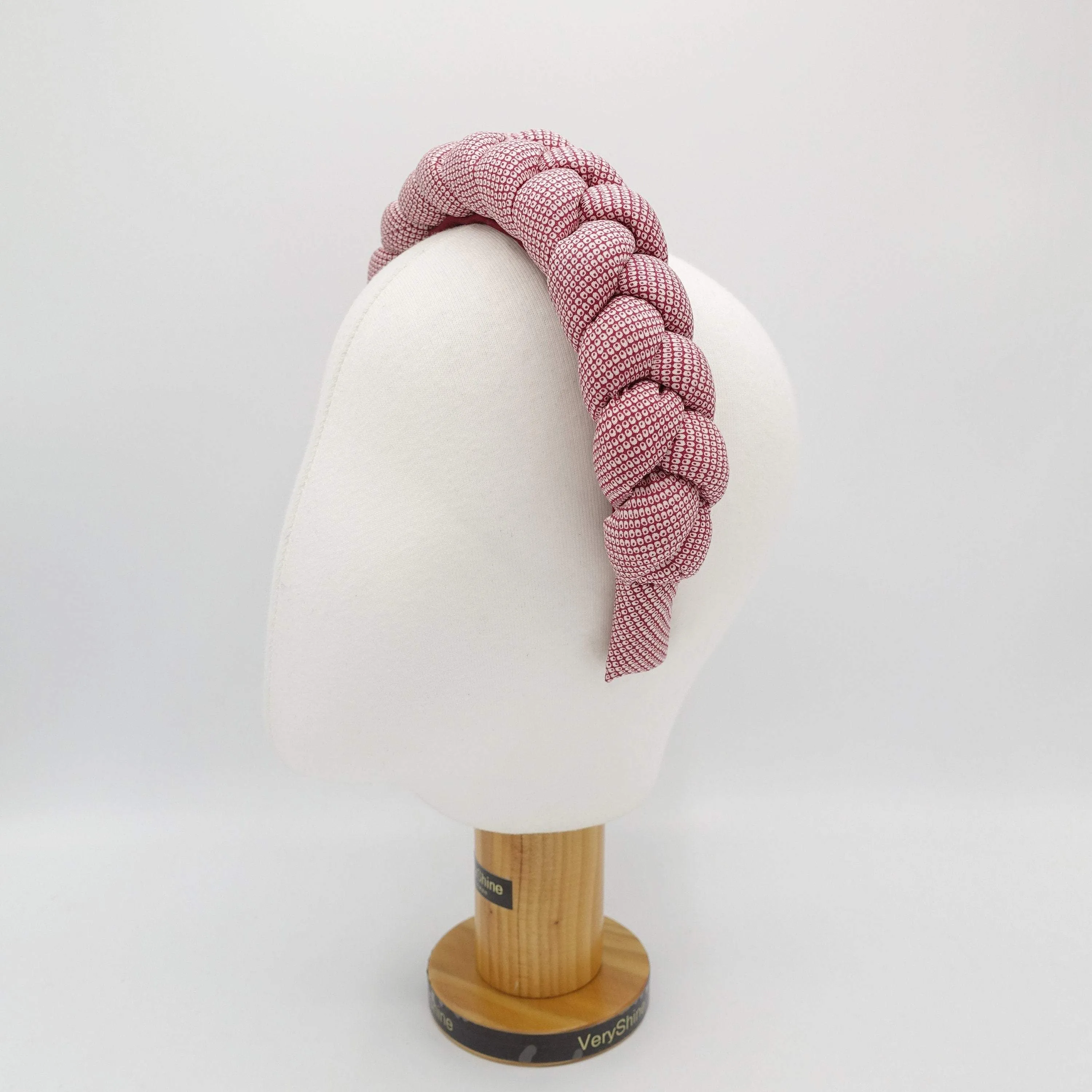 silk braided headband repeat pattern padded hair accessory for women-VS202108