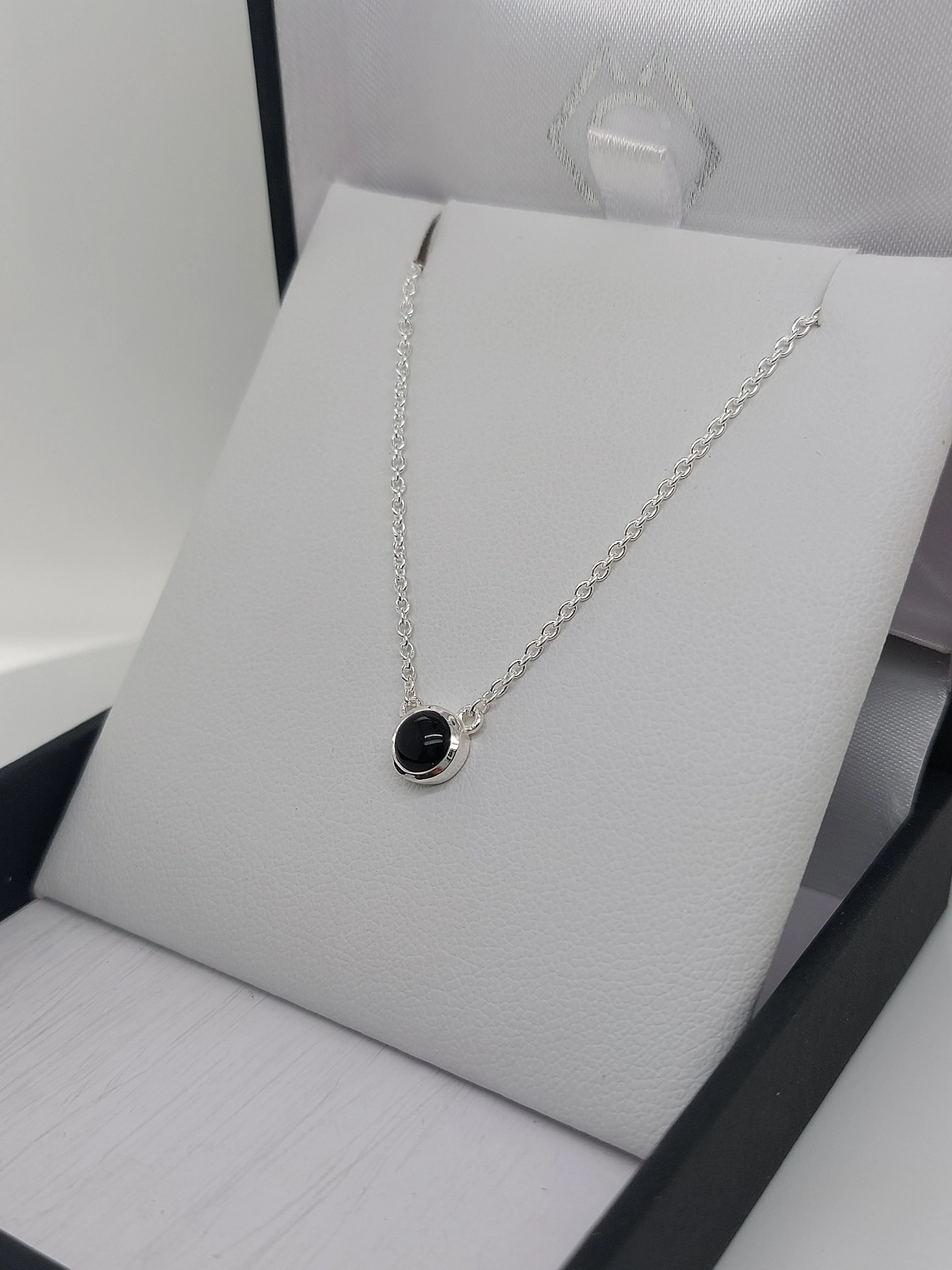 Silver Heavenly Onyx Necklace