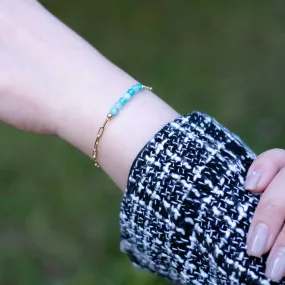 Snowball - Amazonite Gold Bracelet