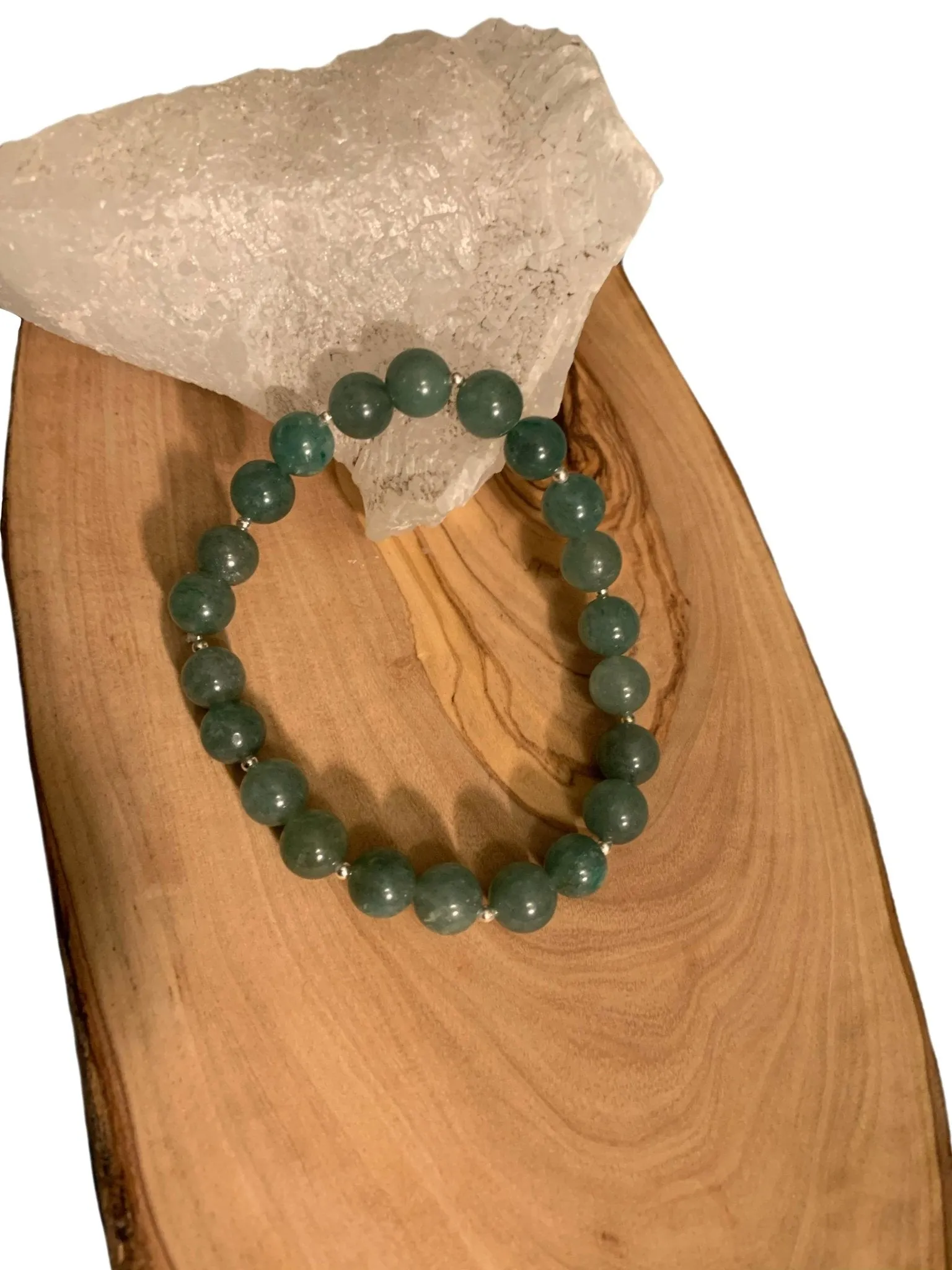 🔴SOLD🔴 Jade Handmade Authentic Dark Green Jade Expandable bracelet