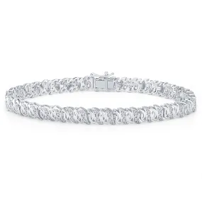 Sterling Silver 1/2 Carat 18.5cm Diamond Bracelet