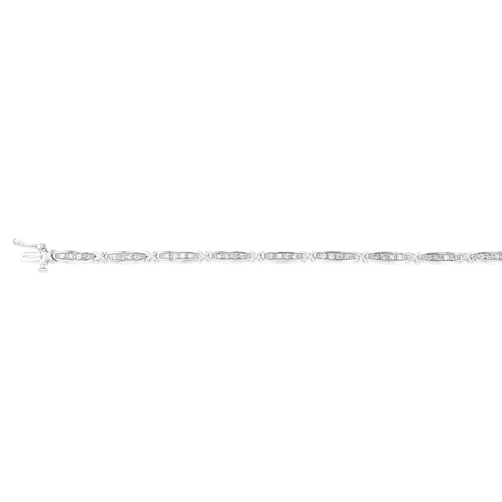 Sterling Silver & 0.95 Carat Diamond Fancy Bracelet