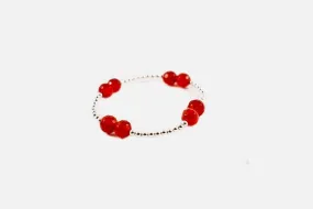 Sterling Silver Beaded Carnelian Bracelet