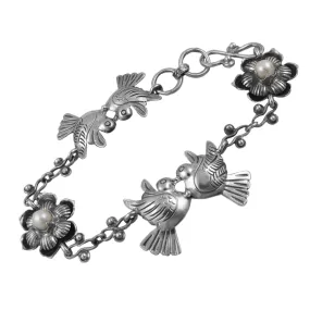 Sterling Silver Mexican Lovebird Bracelet