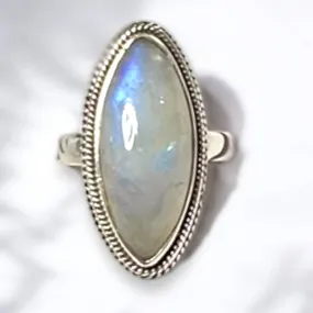 Sterling Silver Natural Moonstone Ring