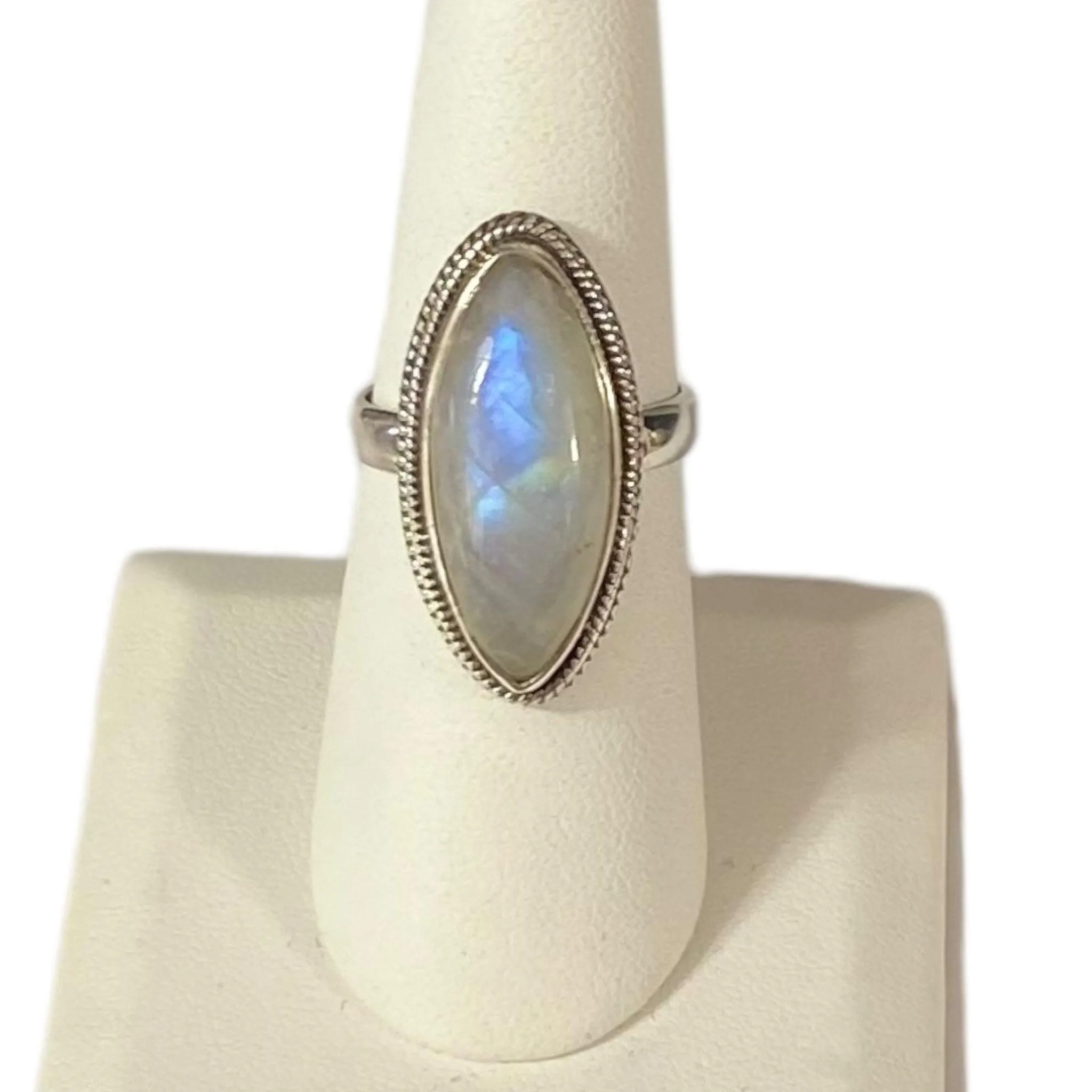 Sterling Silver Natural Moonstone Ring