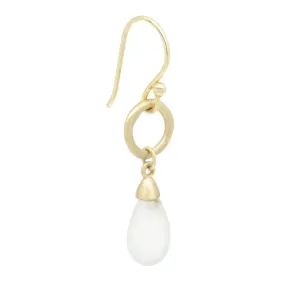 Teardrop Moonstone Open Circle Earrings