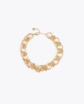 Textured gold-toned choker necklace