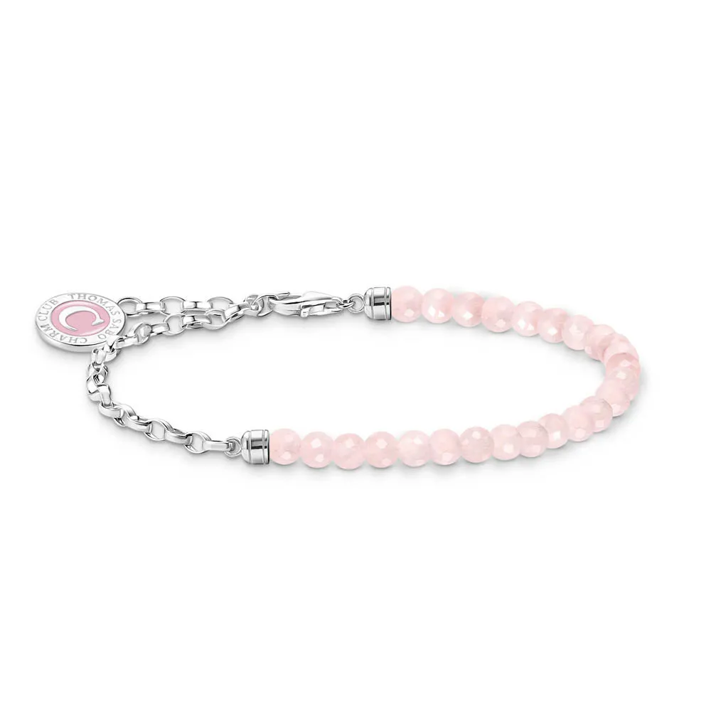 Thomas Sabo Sterling Silver Charmista Rose Quartz 14-17cm Bracelet