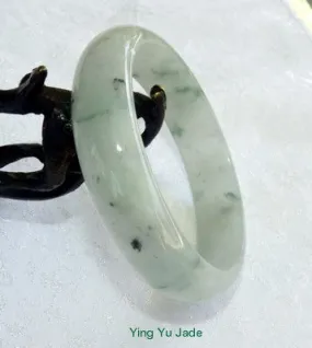 Translucent Icy "Butterfly Tracks" Jadeite Bangle 57.5mm (BB2305)