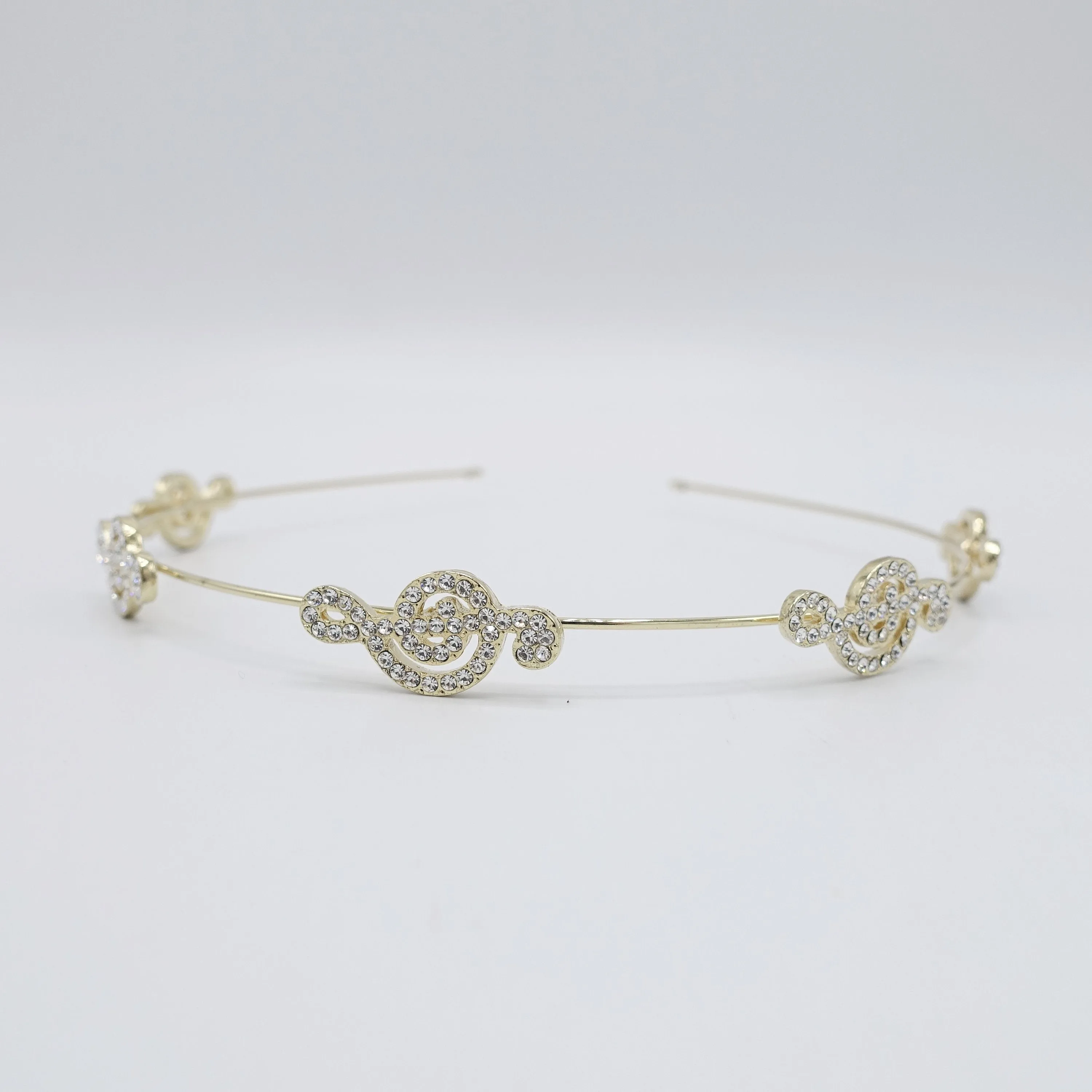 treble clef rhinestone thin headband