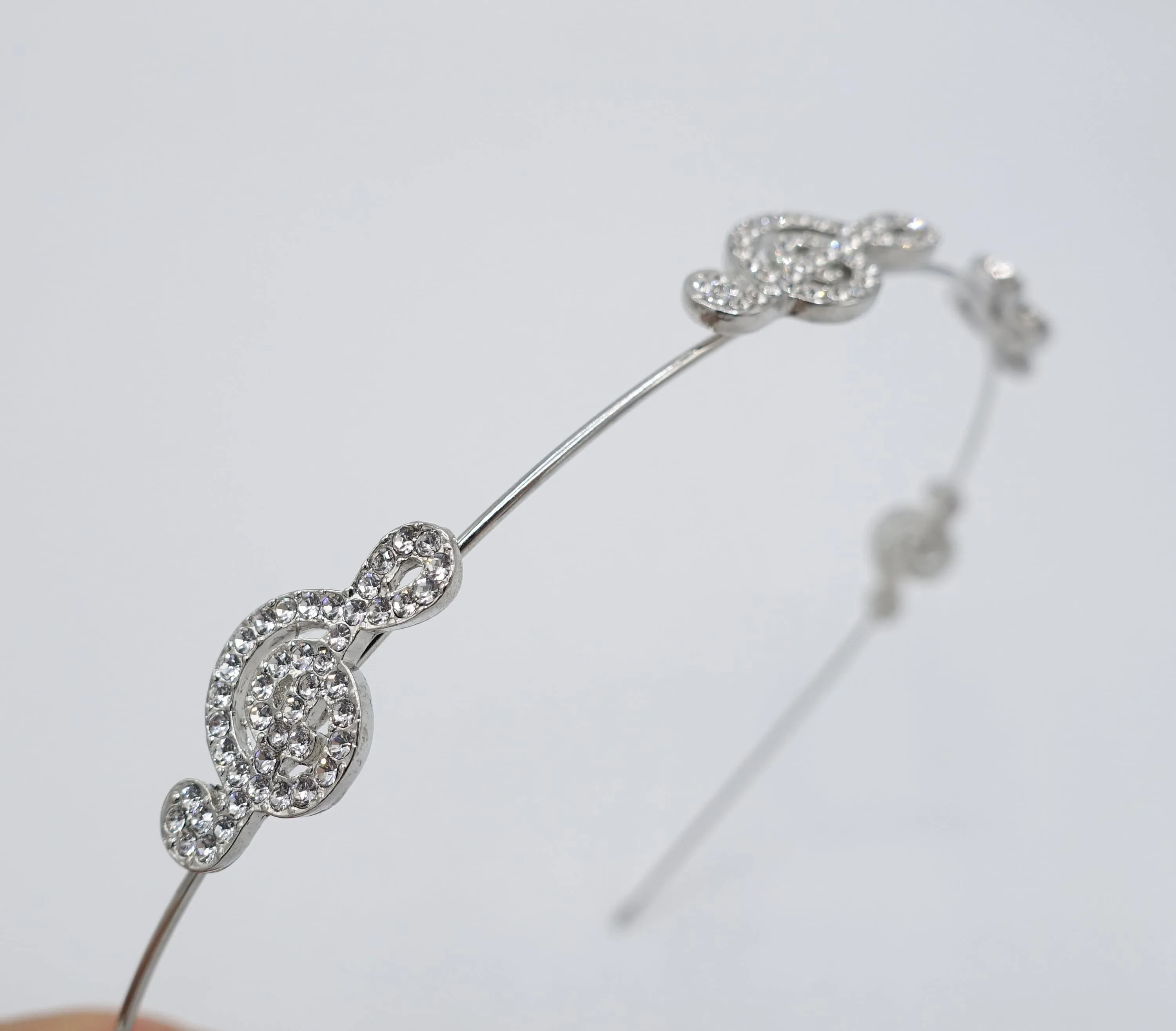 treble clef rhinestone thin headband