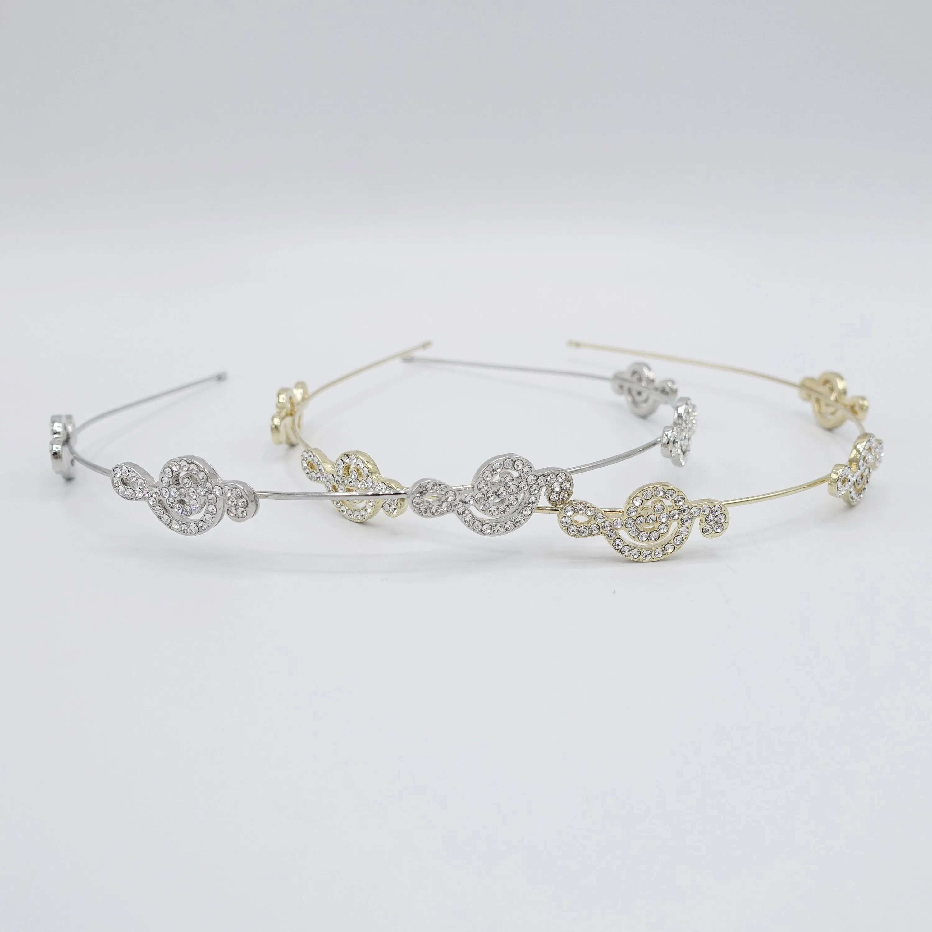 treble clef rhinestone thin headband