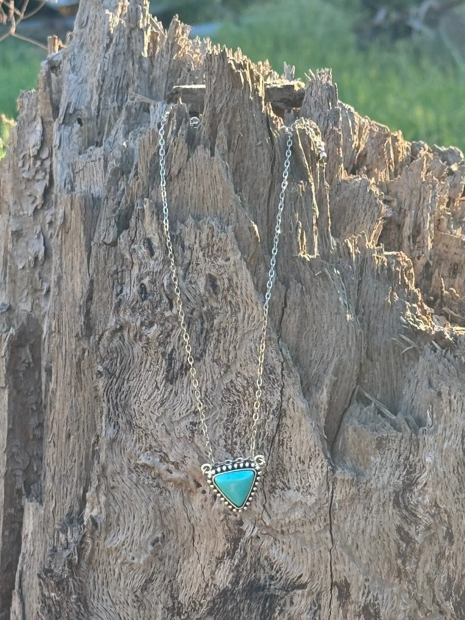 Triangle Turquoise Chain Choker