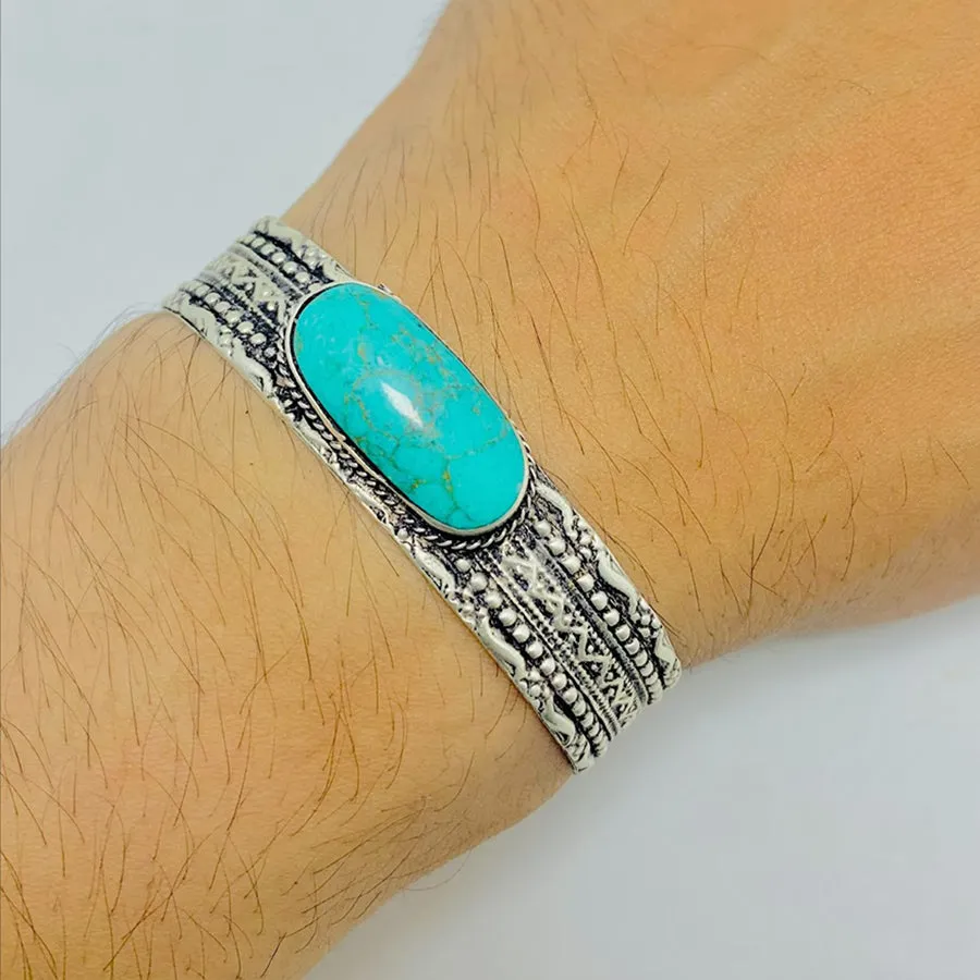 Turkoman Traditional Hippie Style Turquoise Bracelet