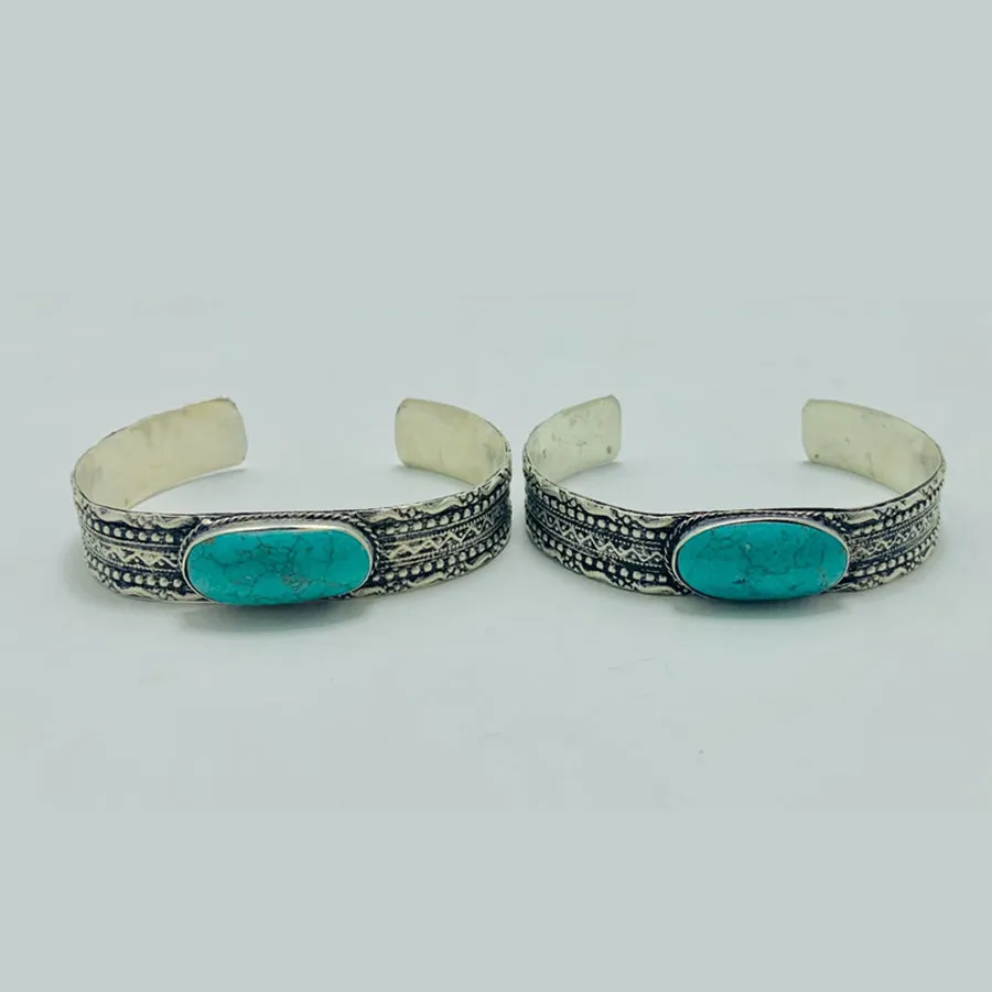 Turkoman Traditional Hippie Style Turquoise Bracelet