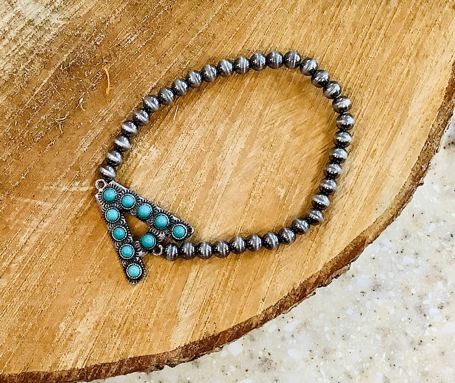 Turquoise Initial bracelet