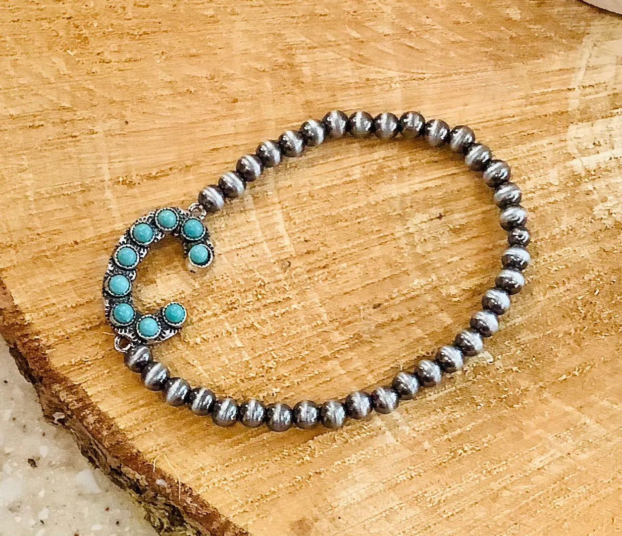 Turquoise Initial bracelet