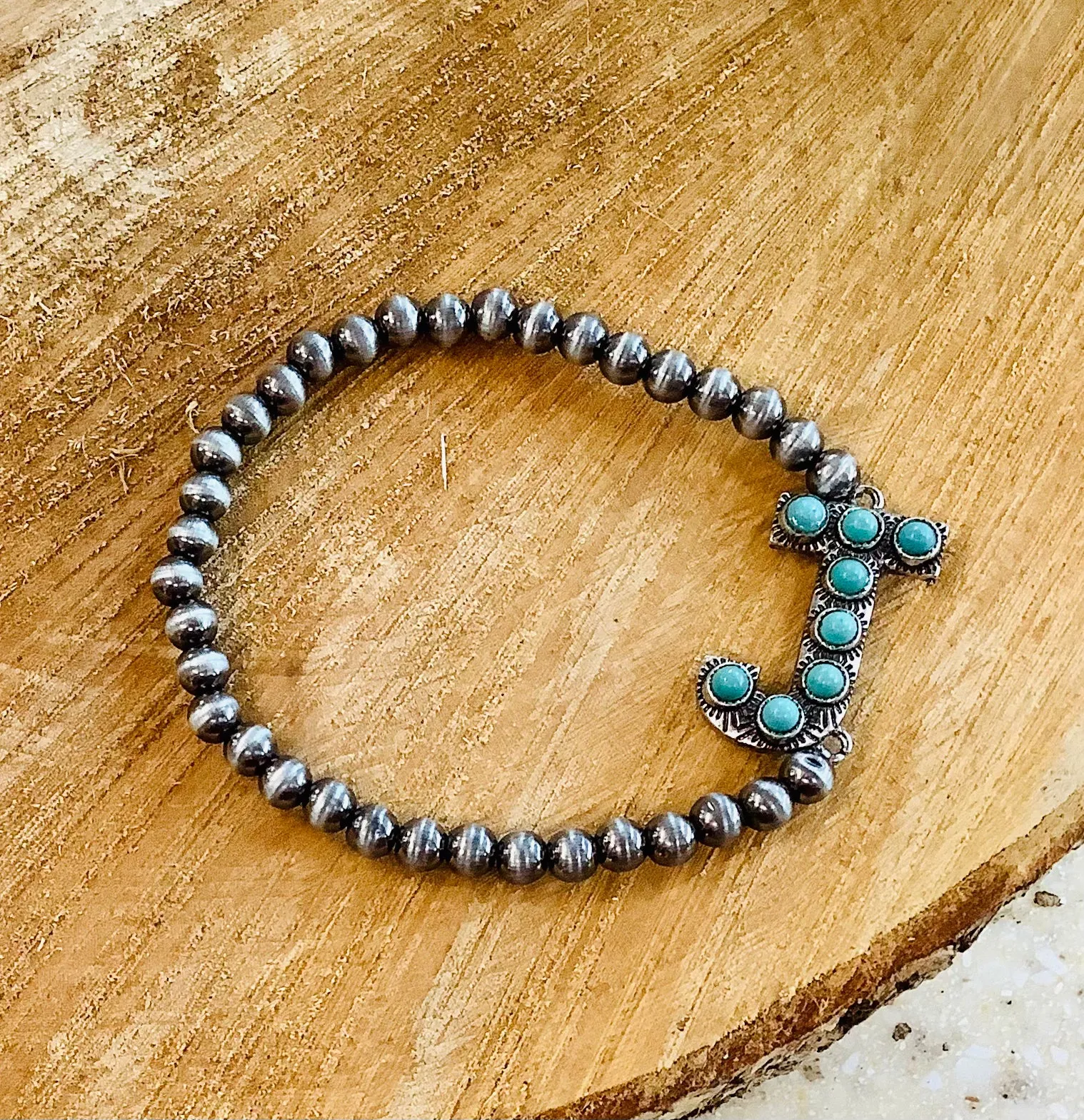 Turquoise Initial bracelet