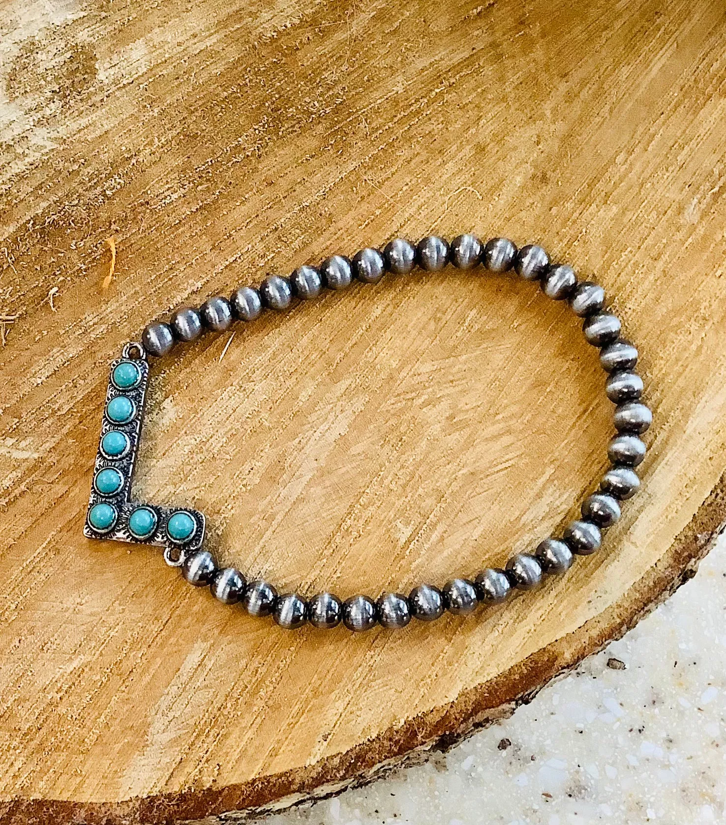 Turquoise Initial bracelet