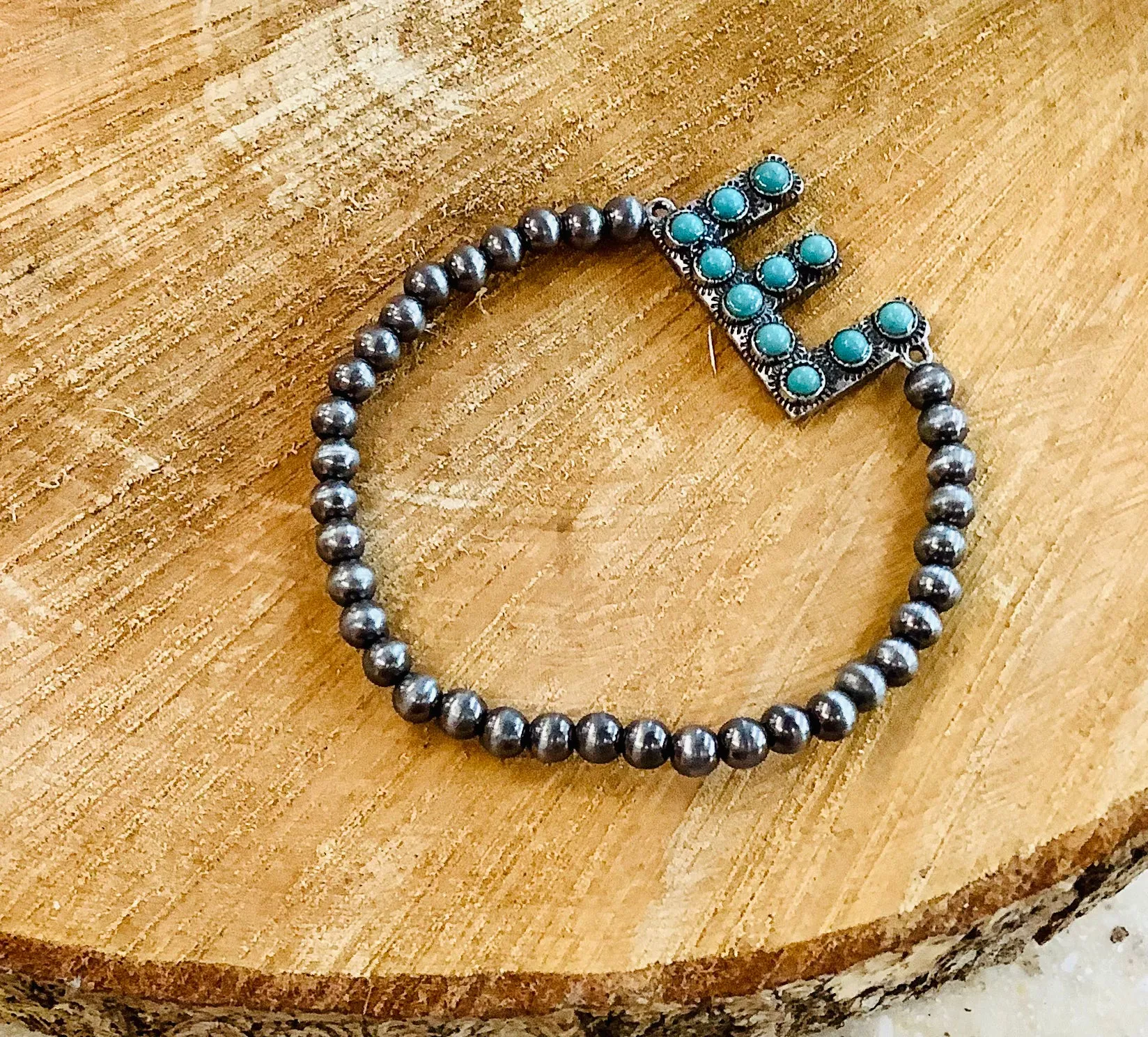 Turquoise Initial bracelet