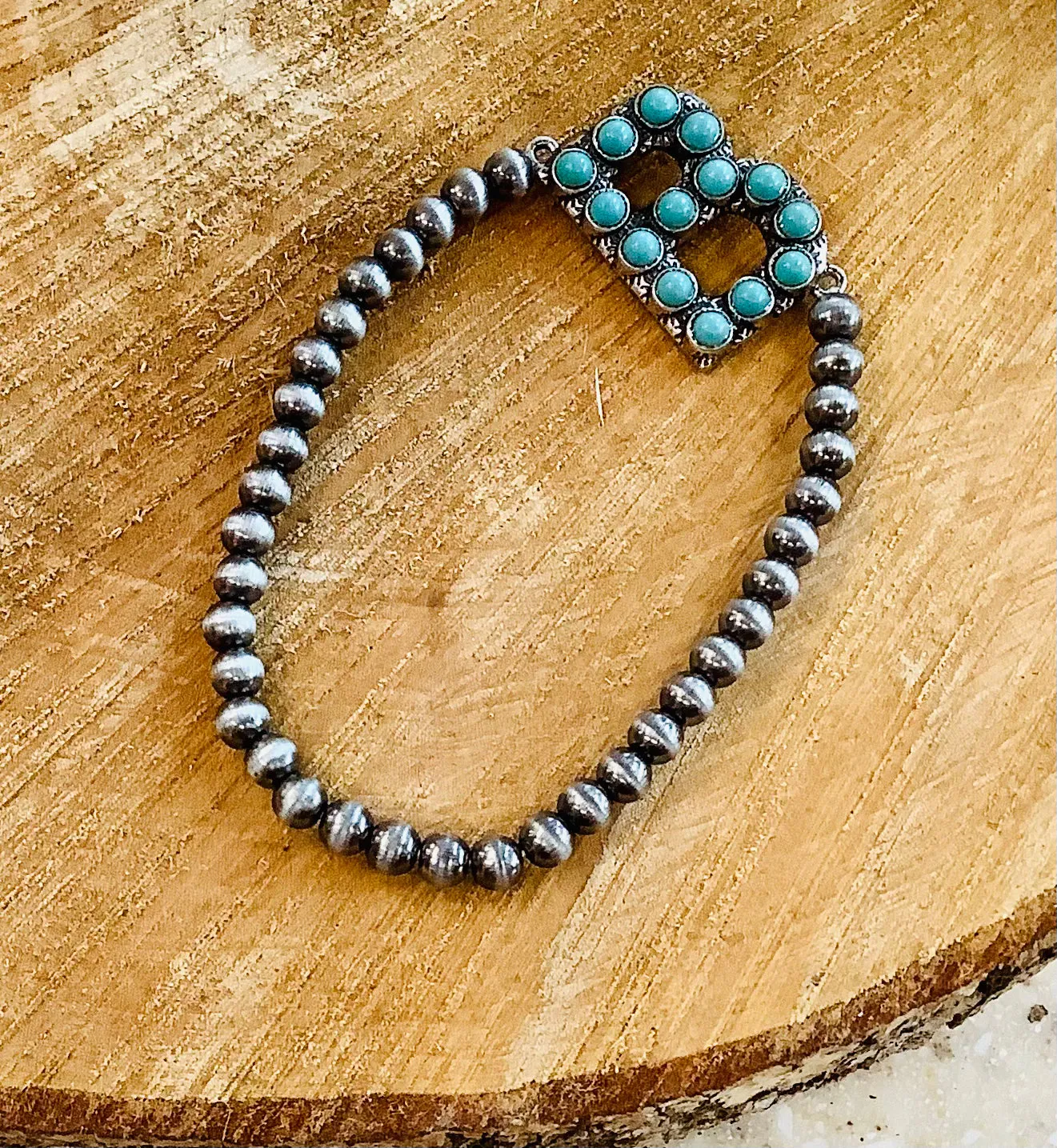 Turquoise Initial bracelet