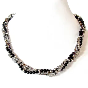 Twister: Handmade Black and Silver Necklace