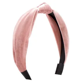 Velvet wrapped headband with knot