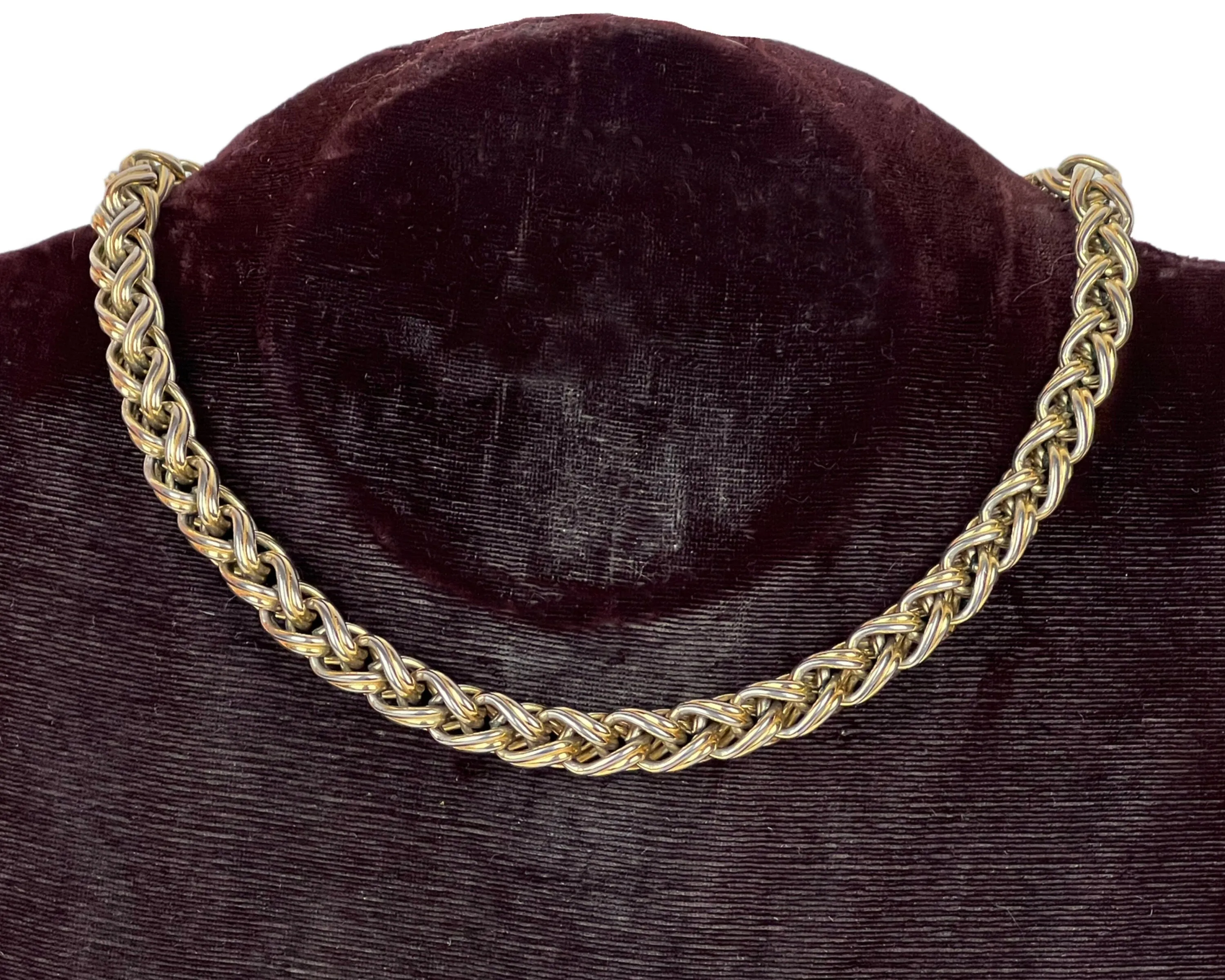 Vintage 1960s Monet Choker Necklace Gold Plated Chain Signed