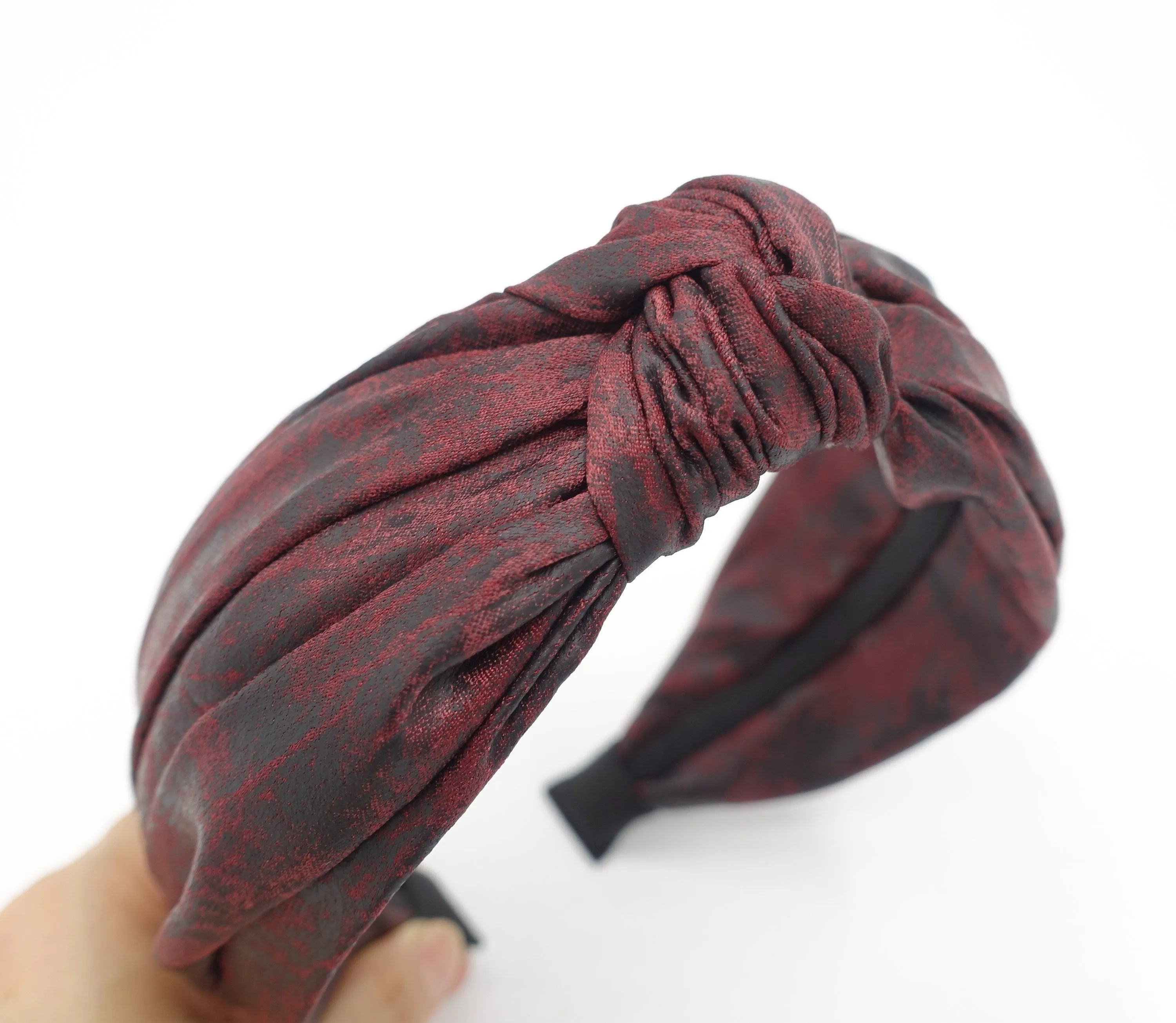 vintage dyed top knot headband Fall hair accessory for women