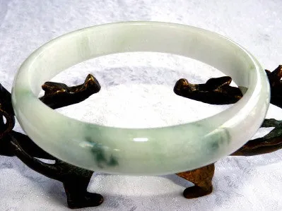 Vintage "Old Mine" Burmese Jadeite Large Bangle Bracelet 75 mm (BB2966)