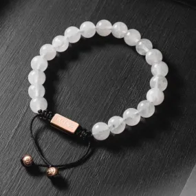 White Jade Bead Bracelet - RoseGold