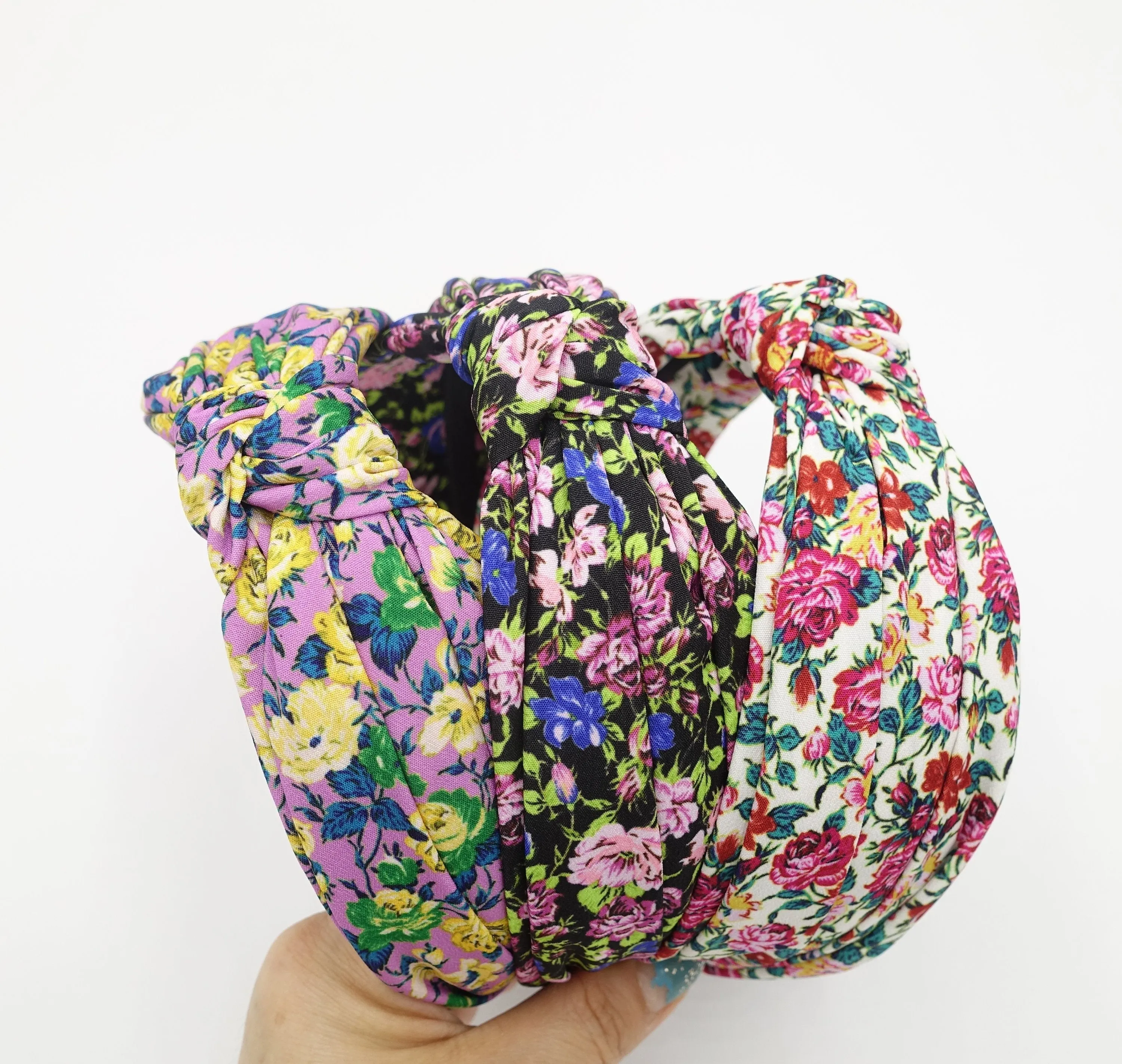 wild flower print  headband top knot hairband for women