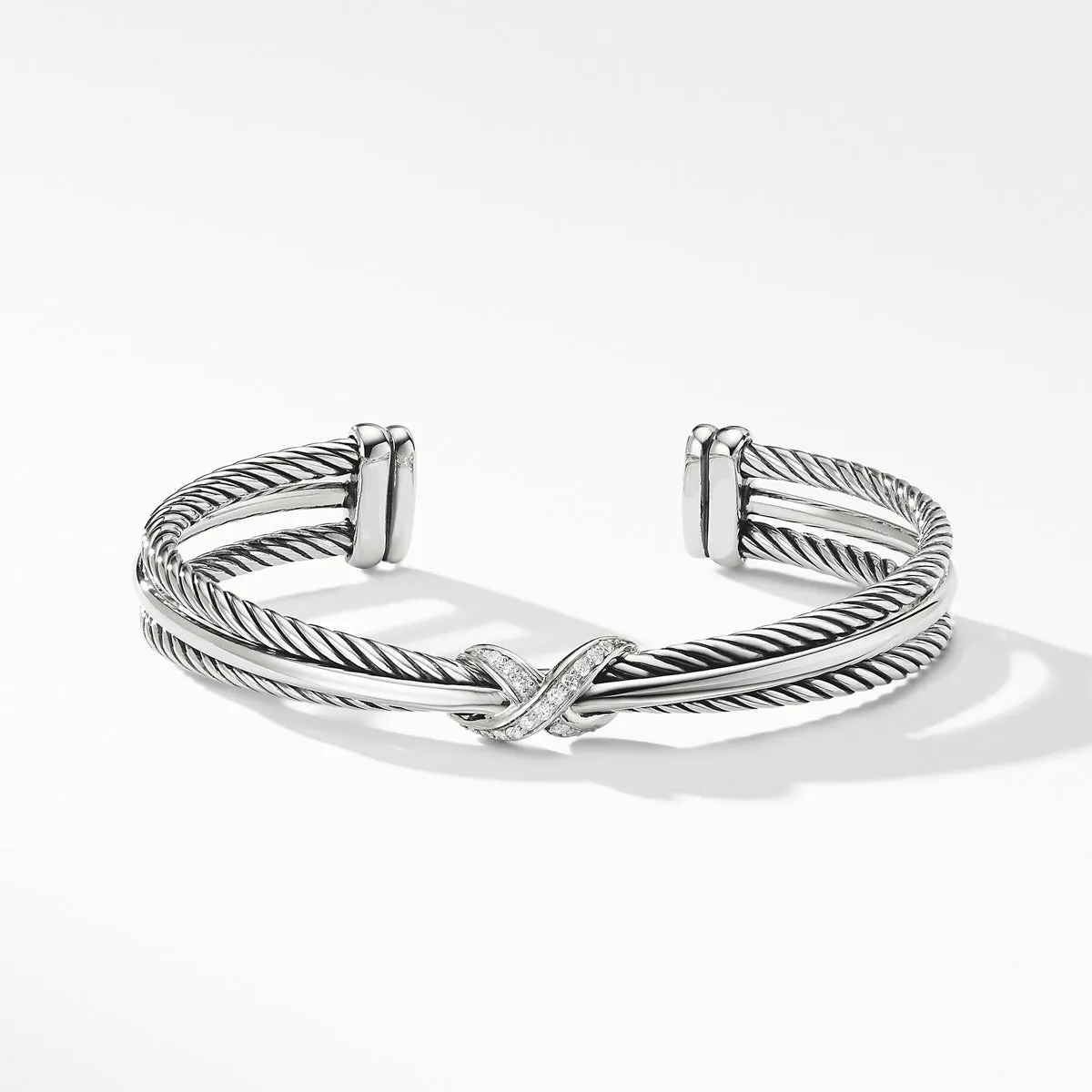 X Crossover Bracelet with Diamonds