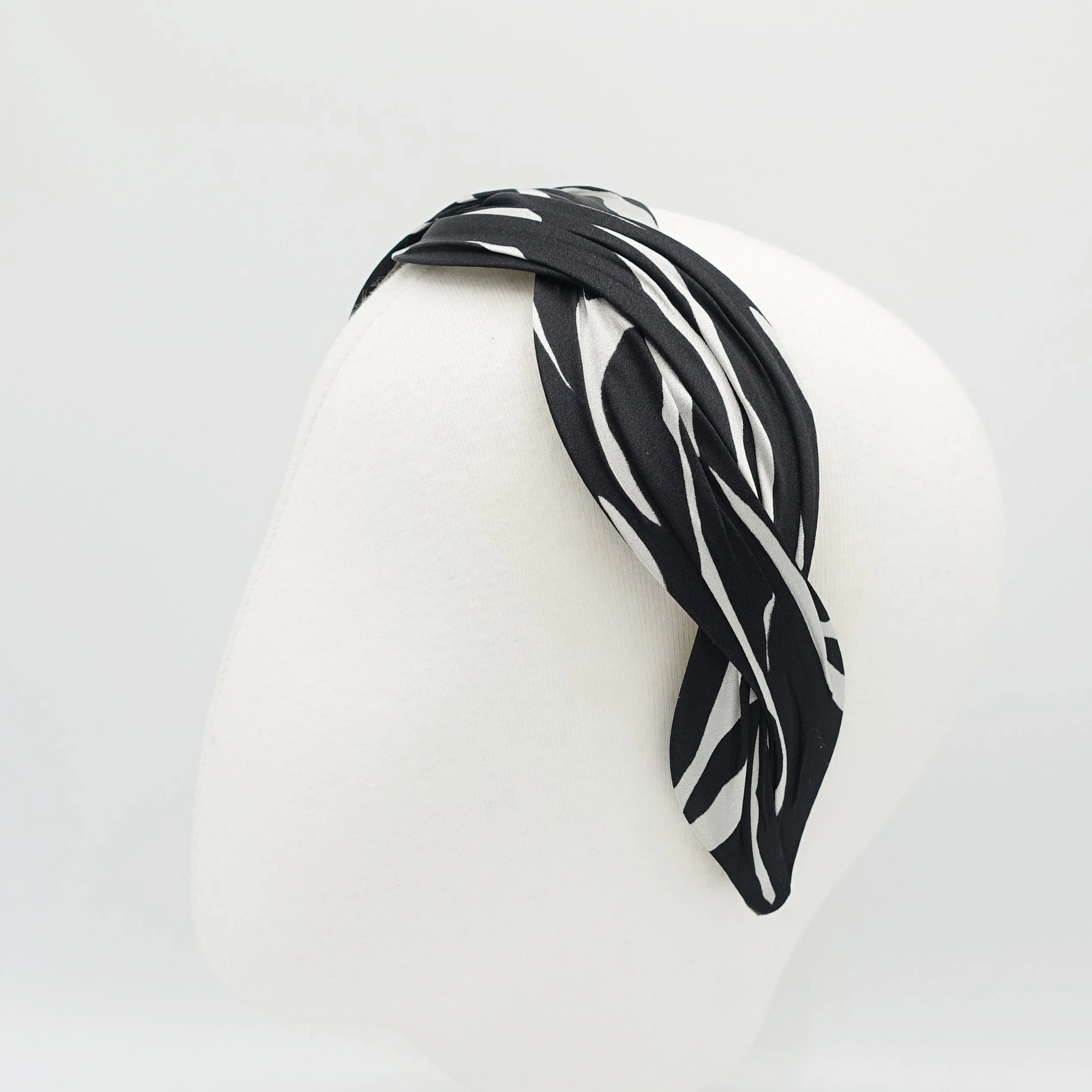 zebra satin wave headband stylish woman hairband