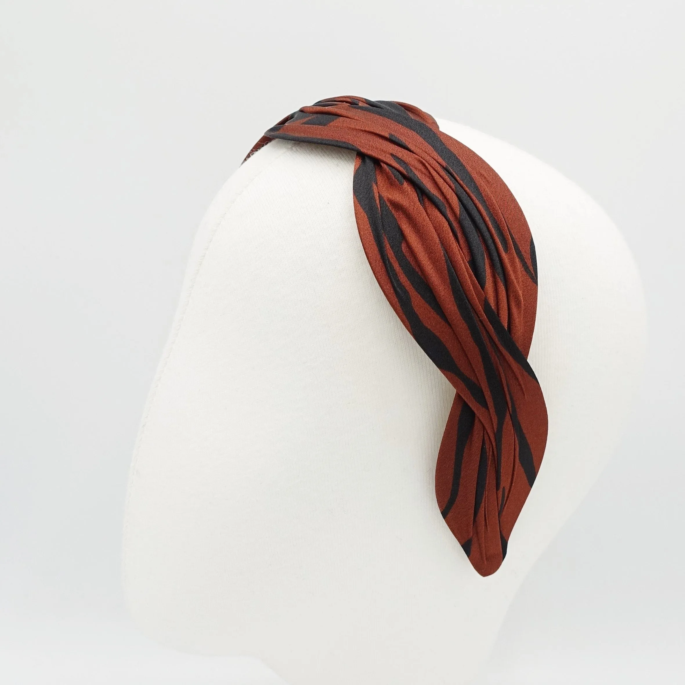 zebra satin wave headband stylish woman hairband