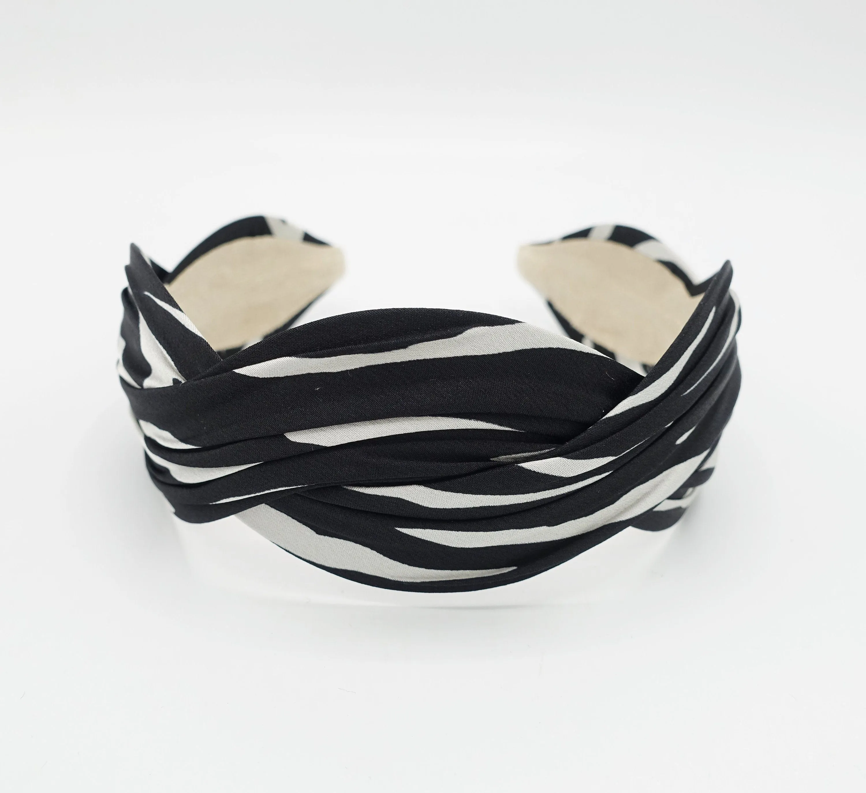 zebra satin wave headband stylish woman hairband